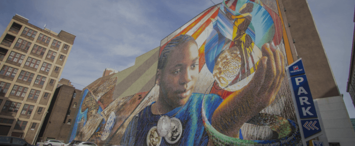 A mural, produced in conjunction with 5 Philadelphia public schools, shines a light on slavery and the Holocaust.