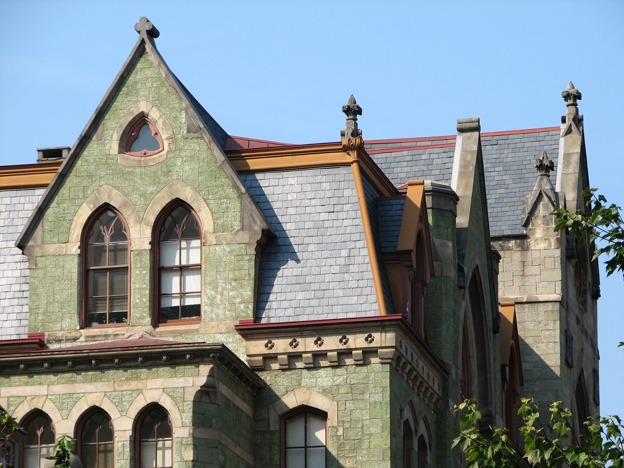 green building in Victorian gothic style